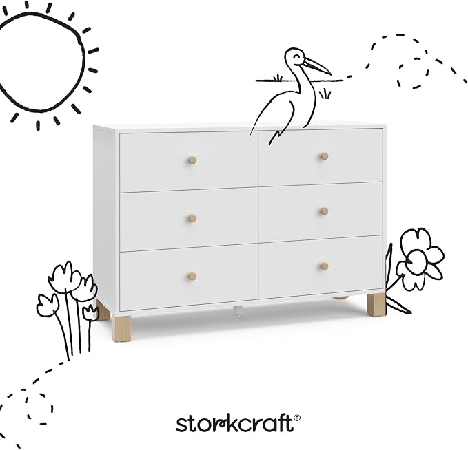 Storkcraft California 6-Drawer Double Dresser - Image 8
