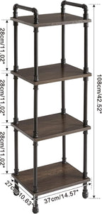 IBUYKE Industrial Pipe Ladder Shelf, 4-Tier Vintage Style Book Shelf, Free - Image 3