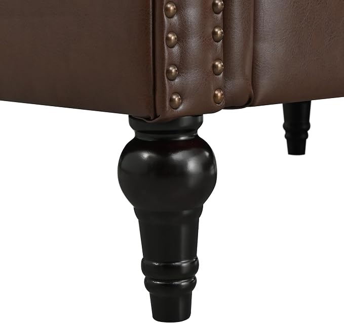 KEIKI 99" L-Shaped Luxury PU Leather Chesterfield Sectional Sofa - Image 7