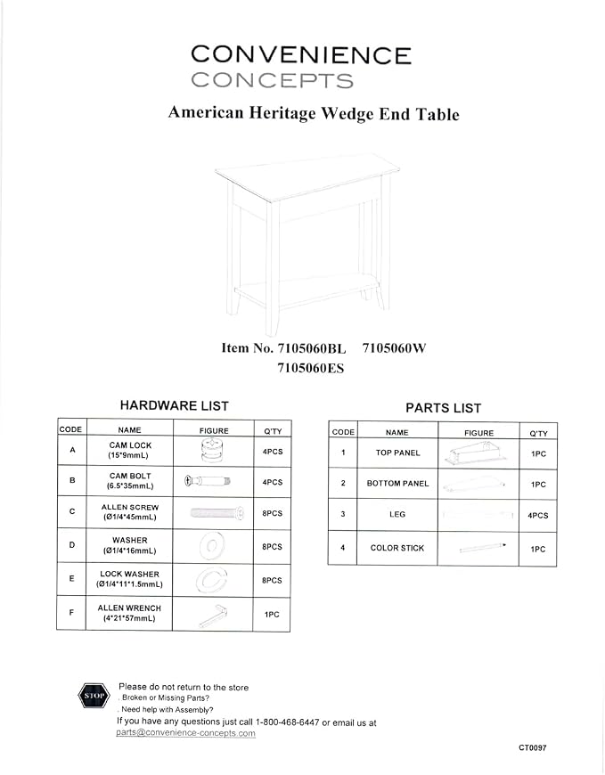 Convenience Concepts American Heritage Wedge End Table 24" - Image 5