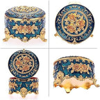 Hipiwe Antique Metal Jewelry Box Ring Earring Treasure Chest Case, Small - Image 3