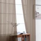 SpaceDresser Basic Rod Pocket Sheer Voile Window Curtain Panels Taupe 1 Pair 2 - Image 3
