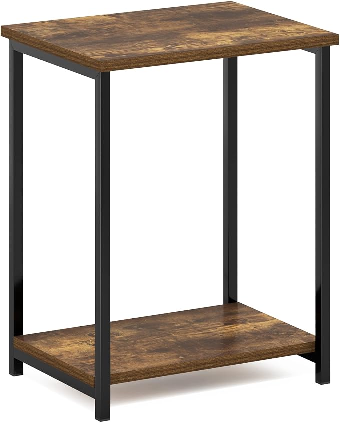 Furinno Simplistic Metal Frame End Table, Amber Pine - Image 5