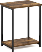 Furinno Simplistic Metal Frame End Table, Amber Pine - Image 5