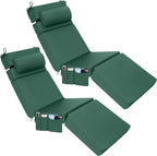 Wenqik 2 Pcs Outdoor Chaise Lounge Cushion by Wenqik