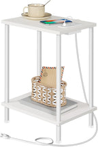 HOOBRO Side Table with Charging Station, End Table with USB Port and Outlets by HOOBRO