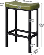 HOOBRO Bar Stools, Counter Height Stools, Saddle Barstools - Image 3