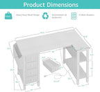 Lufeiya White L Shaped Computer Desk - Image 3