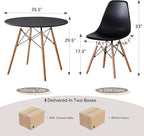 5-Piece 35.5" Round Dining Table Set, Small Kitchen Table Chairs Set of 4 - Image 2