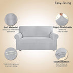 Easy-Going Stretch Loveseat Couch Covers Washable Silver Gray | 1-Piece - Image 3