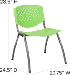 Flash Furniture HERCULES Series 880 lb. Capacity Green Plastic Stack Chair - Image 3