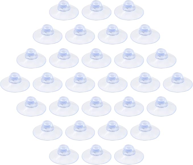 30 Pack Clear PVC Plastic Suction Cups, Anti-Collision, Transparent, Without by Qjaiune