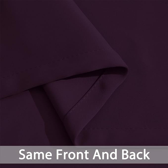 Yakamok Room Darkening Curtains 52x96 inch Length Dark Purple-Living Room | 2 - Image 6