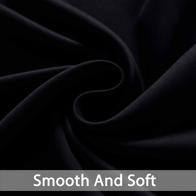 Yakamok Black Room Darkening Curtains 84 inch Sliding Door Drapes | 1 - Image 6