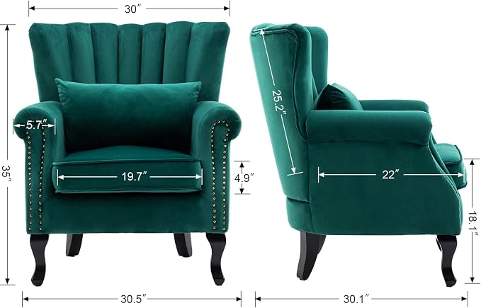 Velvet Accent Chairs Set of 2 - Image 3