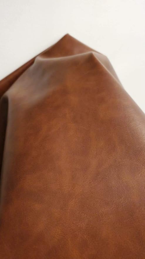 NAT Leathers | Tan Mid Brown Soft Faux Vegan Leather PU | 5 Yards Cut by The - Image 3