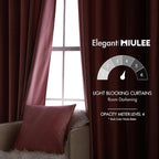 MIULEE Velvet Curtains 52x84 inches 2 Panels Blush Pink Blackout Curtains | - Image 5