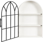 Kate and Laurel Megara Decorative Wooden Hanging Arched Wall Cabinet - Image 9