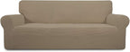 Easy-Going Stretch Oversized Sofa Couch Slipcover Washable Natural | 1-Piece by Easy-Going