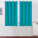 Blackout Curtains 66 x 54 Inch Long Teal Curtains Set of 2 Panels Room by Lemomo