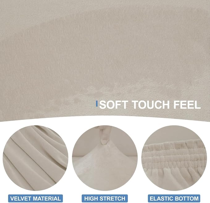 CUCRAF T Cushion Sofa Cover 3 Piece Loveseat Slipcovers, Soft Thick Velvet - Image 3