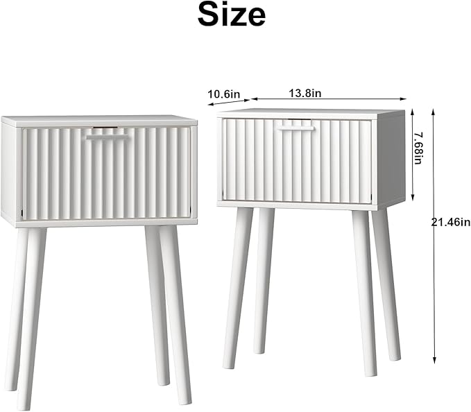 LAATOOREE Nightstands Set of 2, Small Side Table, Bedside Table - Image 3