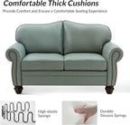 60" Wide Genuine Leather Chesterfield Loveseat, 2 Seat Leather Sofa - Image 4