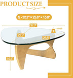 Glass Coffee Table, 35.8" Modern Center Table - Image 2
