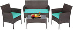 FDW Patio Furniture Set PE Rattan Patio Set Wicker Outdoor Furniture Bistro Set by FDW
