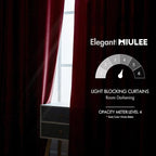MIULEE Velvet Curtains 52x96 inches 2 Panels Burgundy Red Blackout Curtains | - Image 5