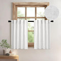 MIULEE Bleached Linen Kitchen Curtain 36 Inch Length 2 Panels Farmhouse | by MIULEE