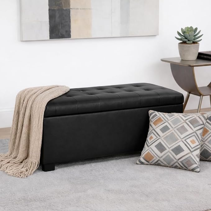 HomePop Large Tufted Storage Bench - Image 2