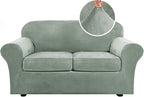 H.VERSAILTEX Real Velvet Plush 3 Piece Stretch Sofa Covers Couch Covers by HVERSAILTEX