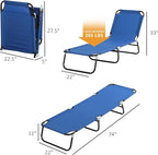Outsunny Folding Chaise Lounge Pool Chairs, Outdoor Sun Tanning Chairs - Image 3