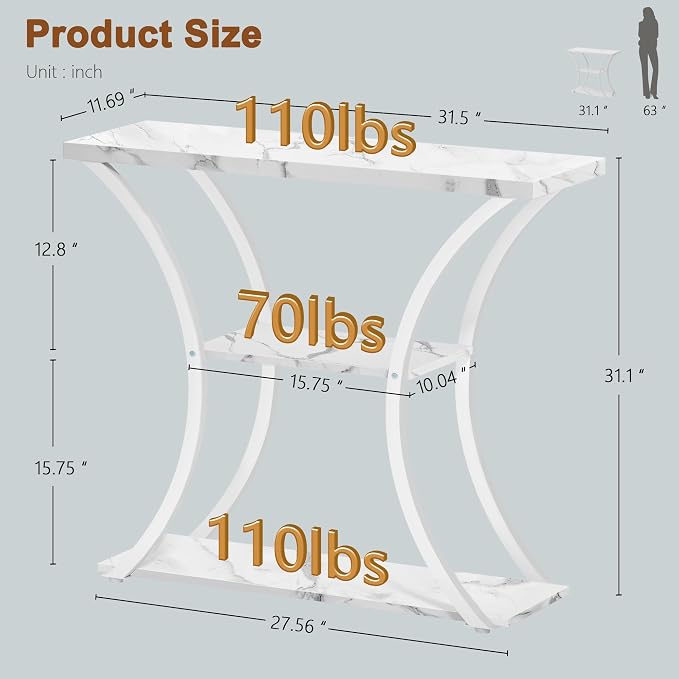 Hoctieon 3 Tier Console Table - Image 2