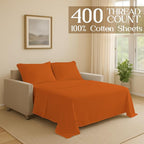 Sleeper Sofa Bed Sheet, 100% Cotton 400 Thread Count, 4 Piece Set, Deep Pocket - Image 2