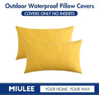 MIULEE Pack of 2 Decorative Outdoor Solid Waterproof Throw Pillow Covers Faux - Image 6