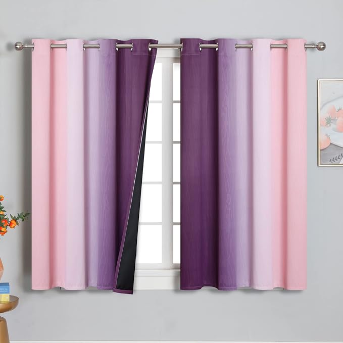 Pink and Purple Ombre Blackout Curtains - Image 2
