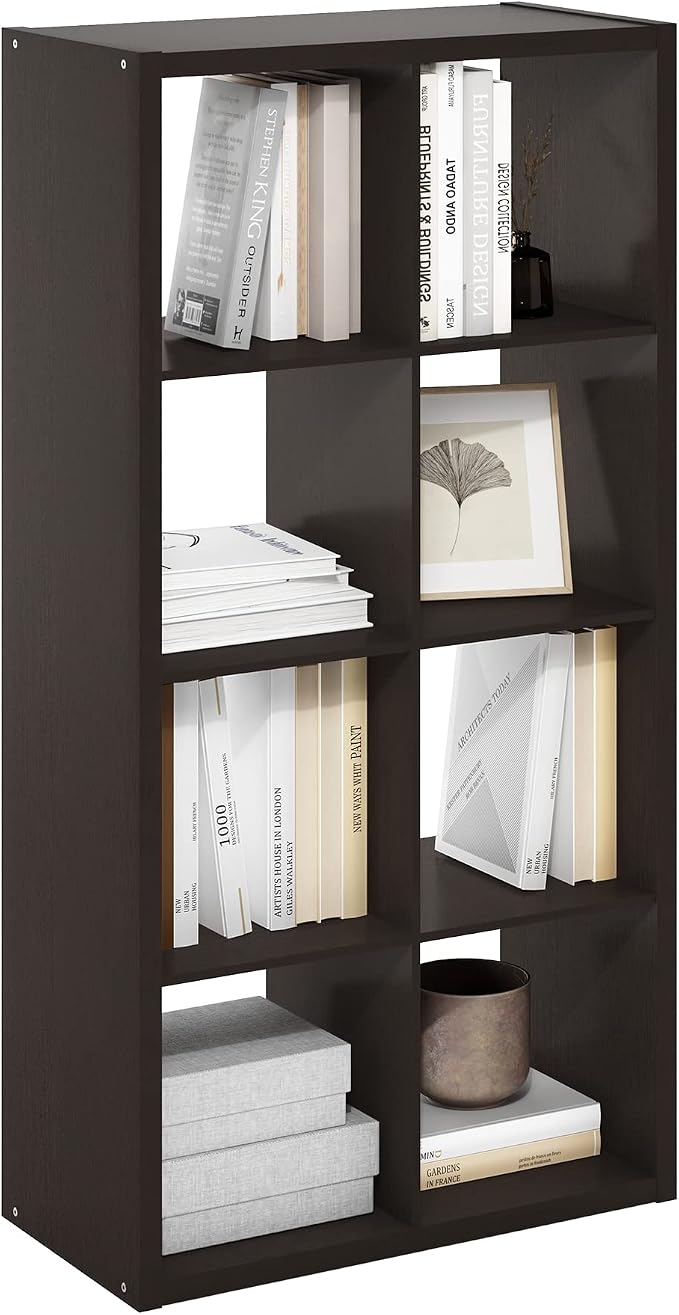 Furinno CUBICLE Book Shelf, 8-Cube Bookshelf, Extra Thick Frame Horizontally & by Furinno-FitsYourSpaceFitsYourBudget
