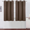 Chocolate Brown Blackout Curtains 42 x 54 Inch Length Set of 2 Panels Grommet by Lemomo