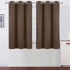 Chocolate Brown Blackout Curtains 34 x 63 Inch Length/Set of 2 Curtain by Lemomo