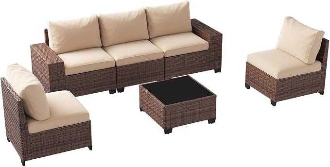 Aoxun Patio Fruniture Sets, Wicker Outdoor Patio Furniture Set - Image 6
