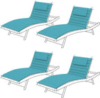 Sundale Outdoor Olefin Quilted Lounge Cushion Set of 4, Patio Foldable Chaise by SundaleOutdoor
