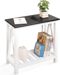 Farmhouse End Side Table Wood Frame Narrow Side Table by FEUFOAM