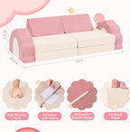 LOAOL Kids Couch 10PCS, Modular Kids Play Couch, Imaginative Convertible Play - Image 2