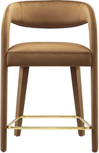 Modway EEI-6566-BRN-GLD Pinnacle Performance Velvet Counter Stool Set of Two - Image 6