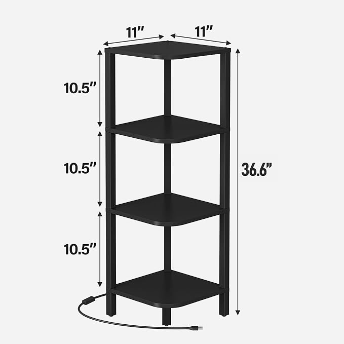 TUTOTAK Corner Shelf, 4-Tier Corner Bookshelf - Image 2