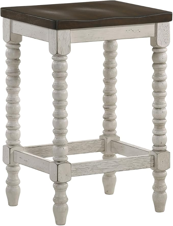 Furniture of America Lakeport Farmhouse Backless Wood 24 in. Counter Height - Image 6