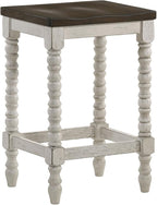 Furniture of America Lakeport Farmhouse Backless Wood 24 in. Counter Height - Image 6