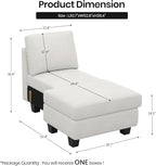 Belffin Sectional Storage Chaise Module - Image 3